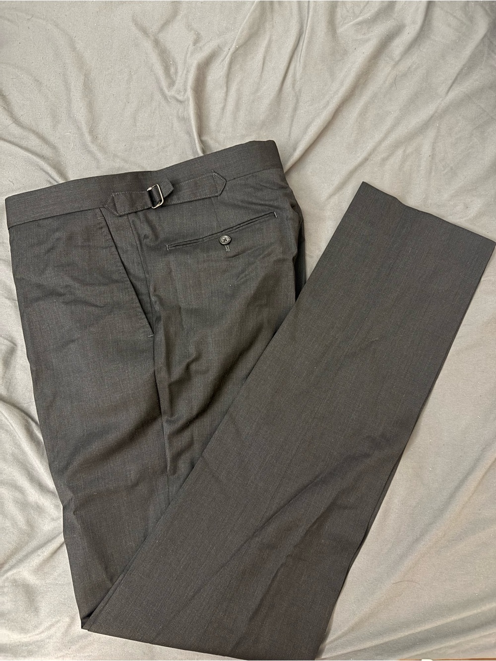 Polo by Ralph Lauren Men's Dress Pants in Charcoal Gray with Side Adjuster